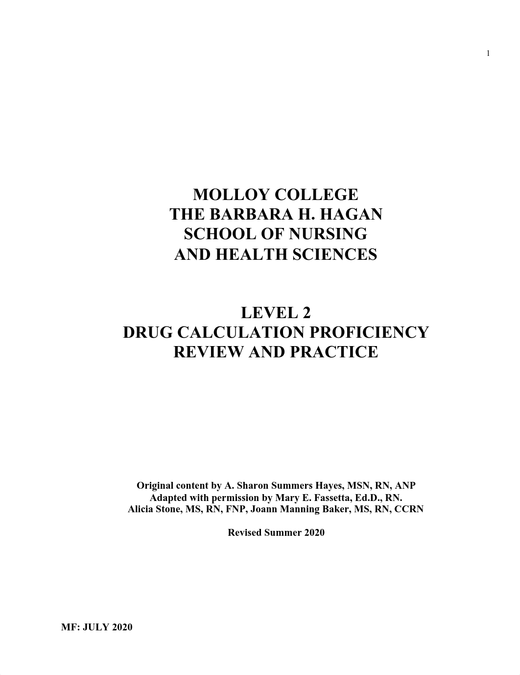 Level 2 Drug Calculation Practice Packet Updated 7.2020-1.pdf_djlrsn326y2_page1