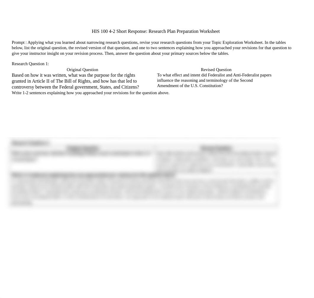 SNHU HIS-100, 4-2 Short Response Research Plan Preparation Worksheet.docx_djm2mw46il6_page1