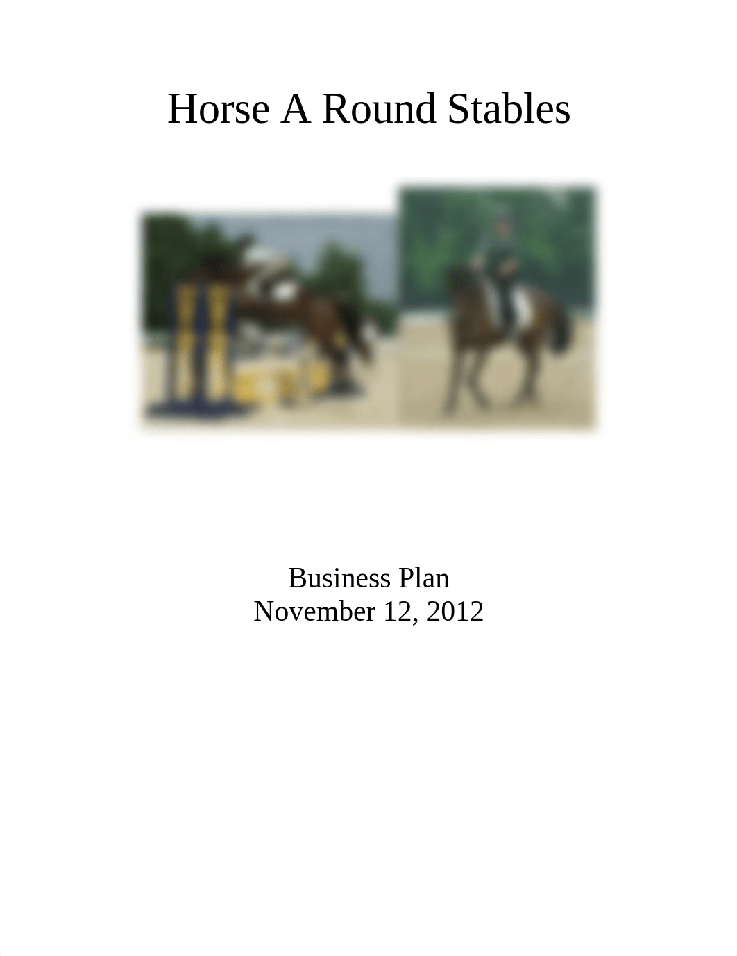 Horse A Round Stables Business Plan_djm36n4jsub_page1