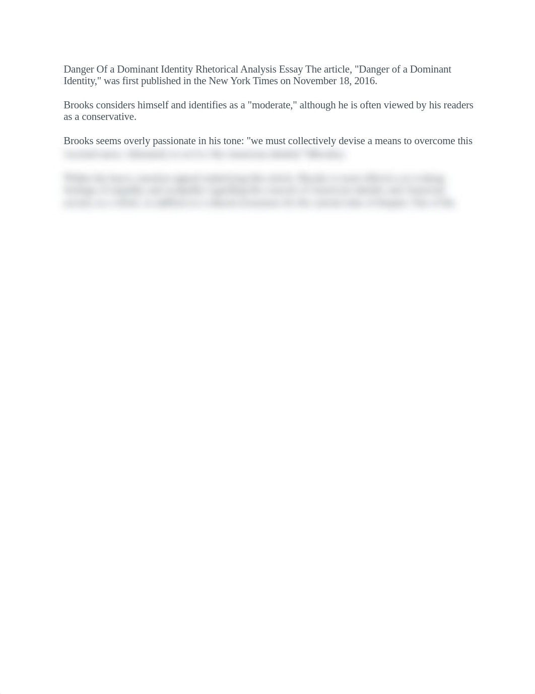 Danger Of a Dominant Identity Rhetorical Analysis Essay The article.docx_djmhnj3jty3_page1