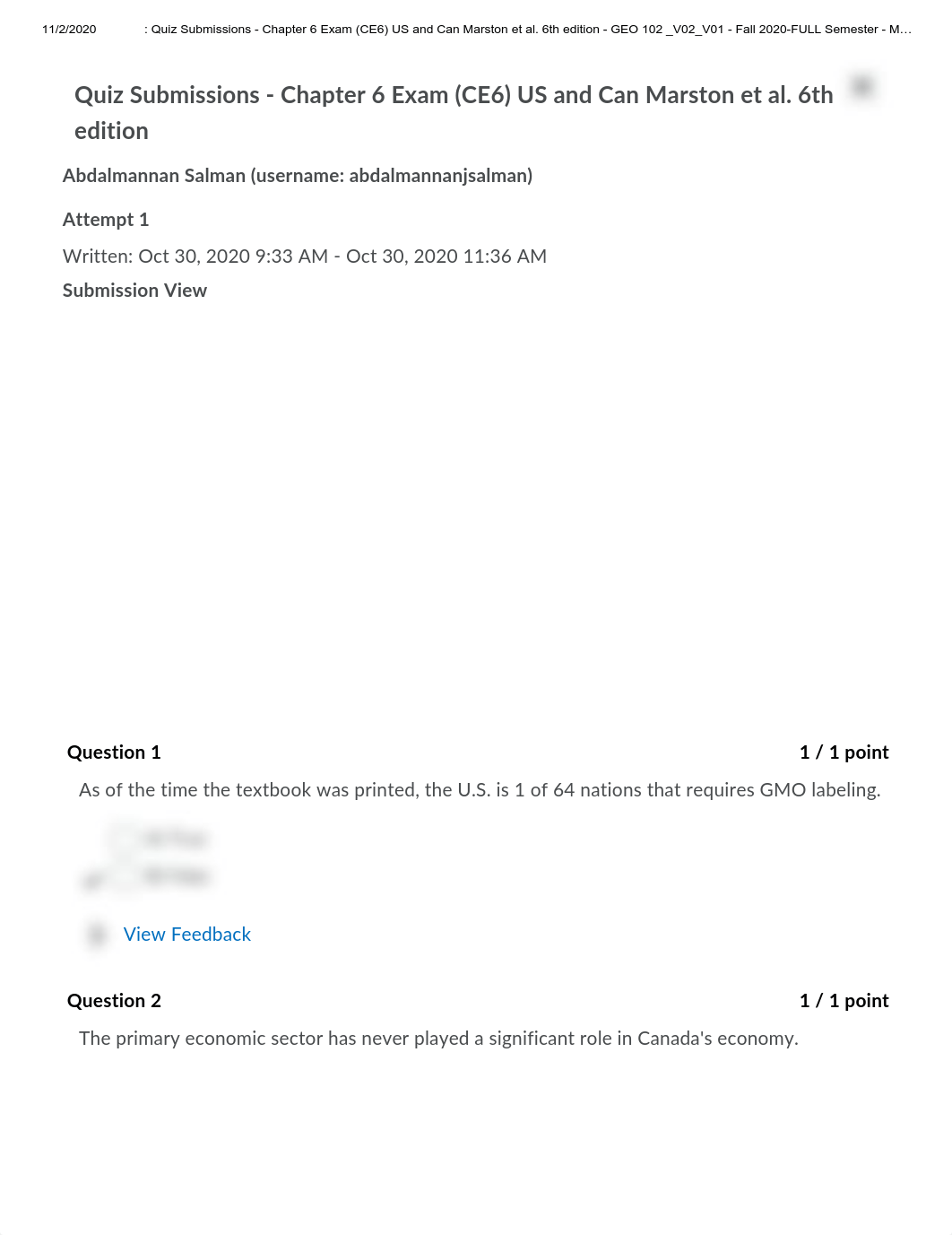 _ Quiz Submissions - Chapter 6 Exam (CE6) US and Can Marston et al. 6th edition - GEO 102 _V02_V01 -_djmzq3o991e_page1