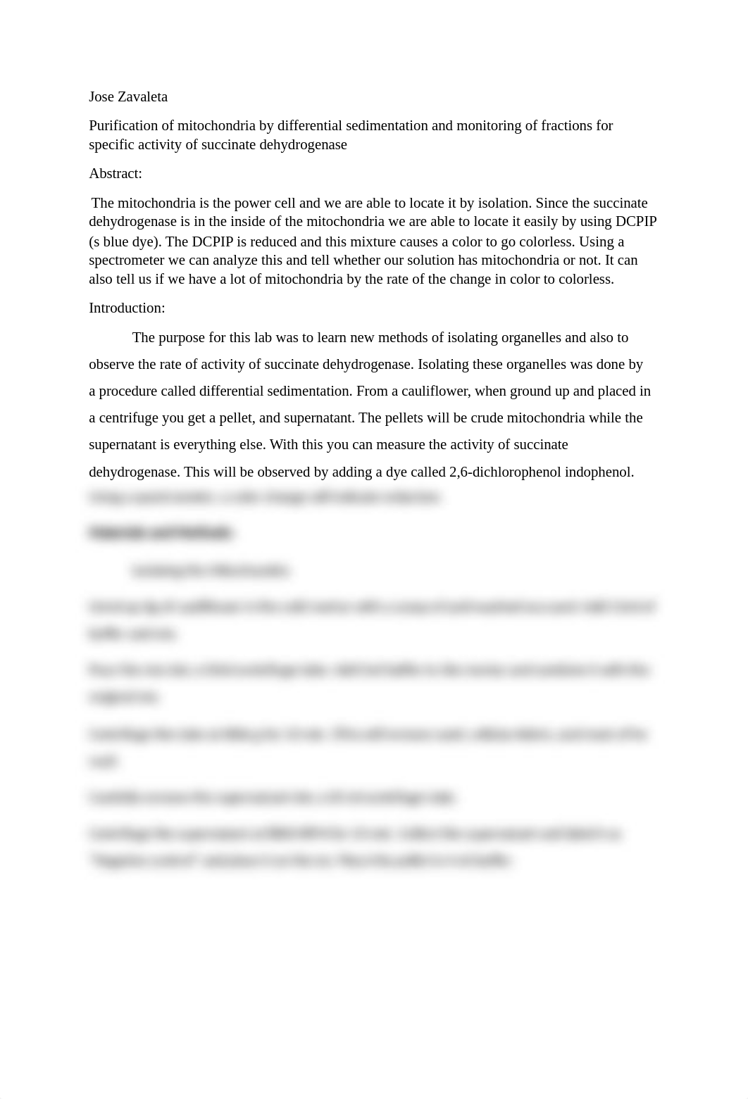 Purification of mitochondria by differential sedimentation and monitoring of fractions for specific_djn2pbgew17_page1