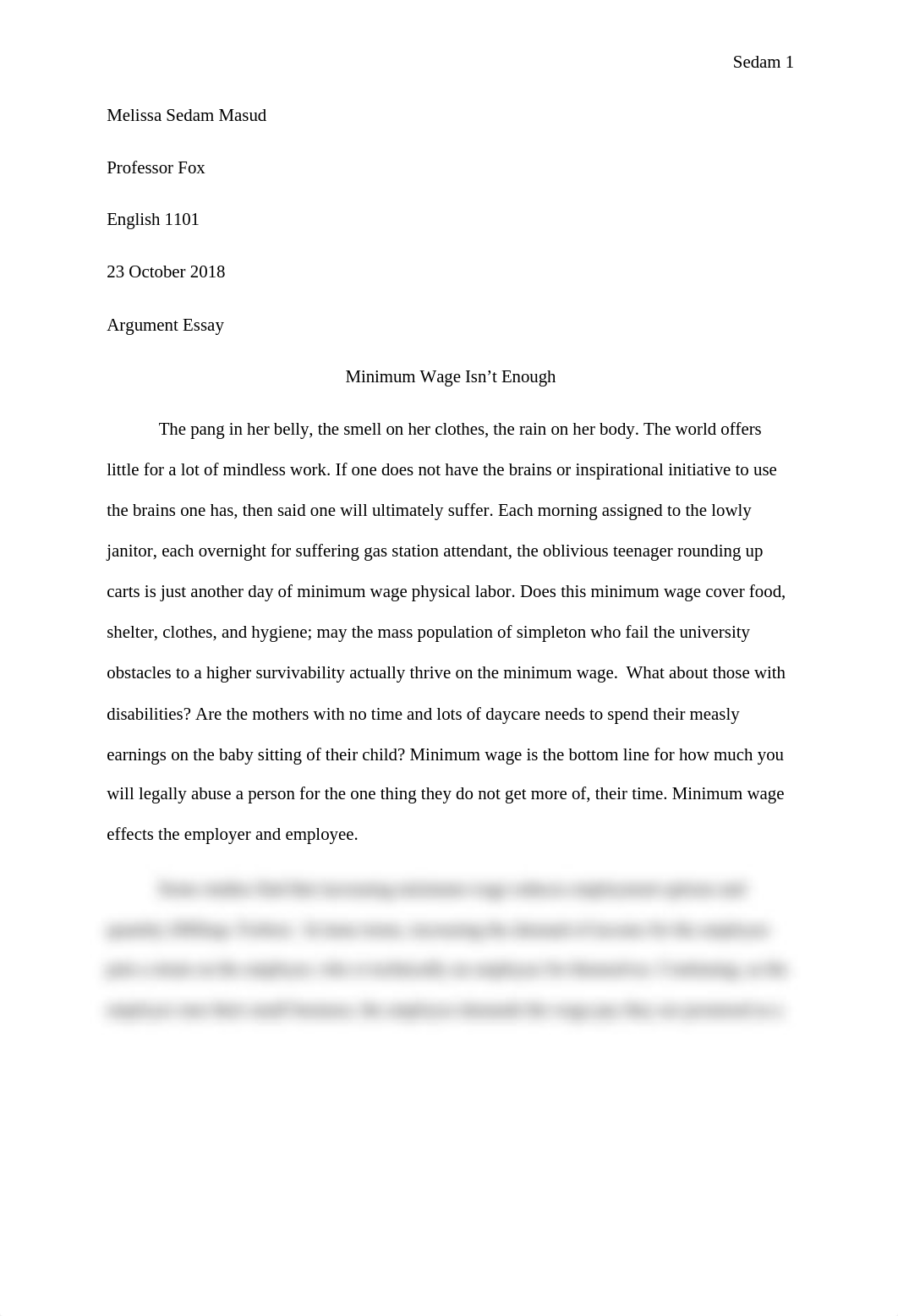 Argument Essay Minimum Wage Isnt Enougt Melissa Sedam Masud.docx_djnbfcnzrxp_page1