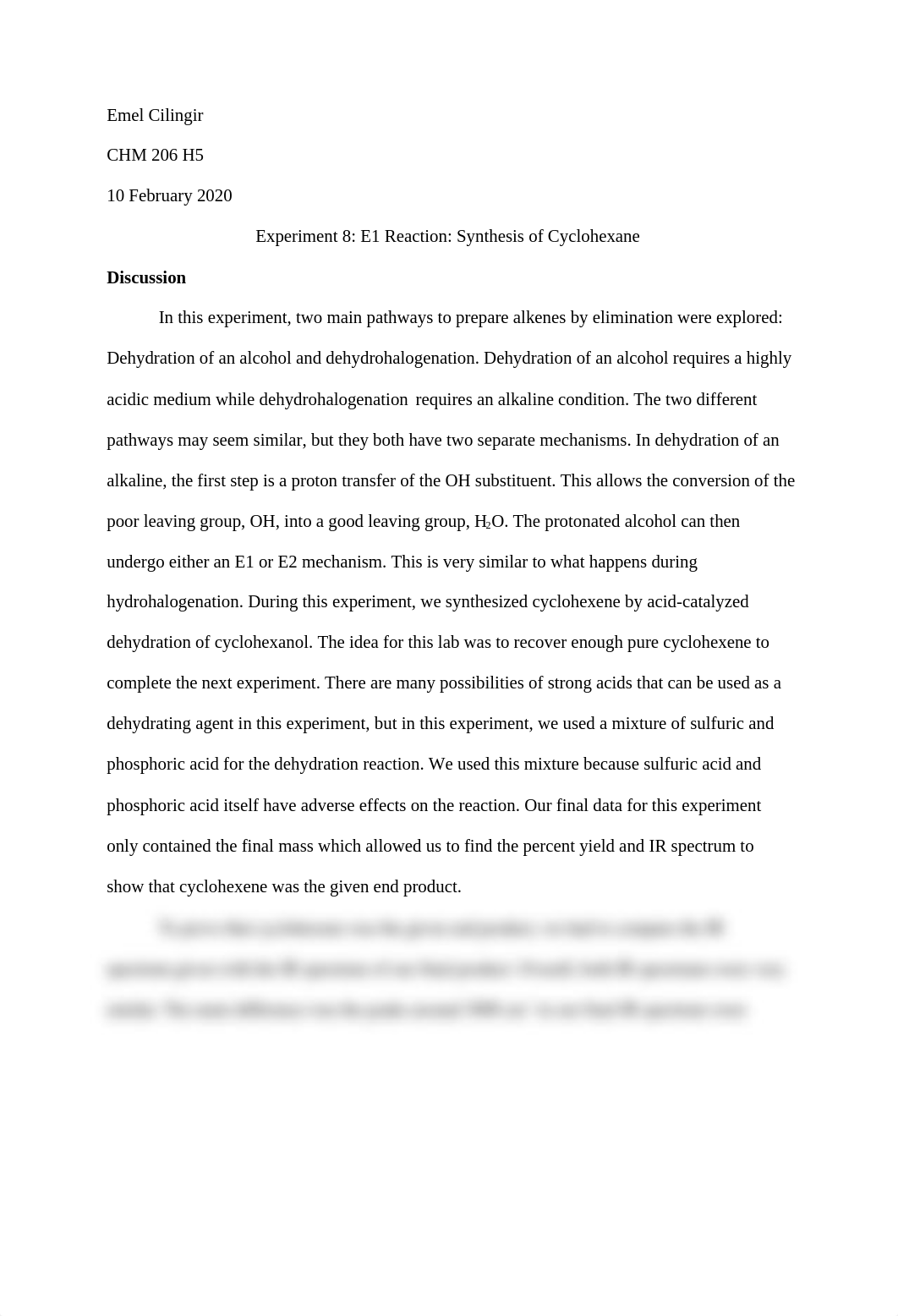 E1 Rxn_ Synthesis of Cyclohexane Experiment 8 Lab Report .docx_djnbs6dgln6_page1