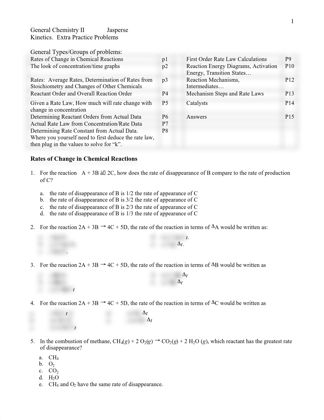 Jasperse Kinetics  Practice Problems.pdf_djnhrapt87t_page1