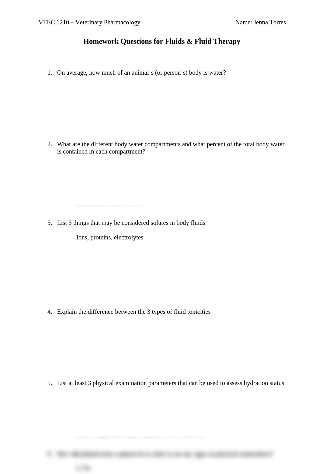 Homework Questions for Fluids & Fluid Therapy.docx_djnraukwfjc_page1