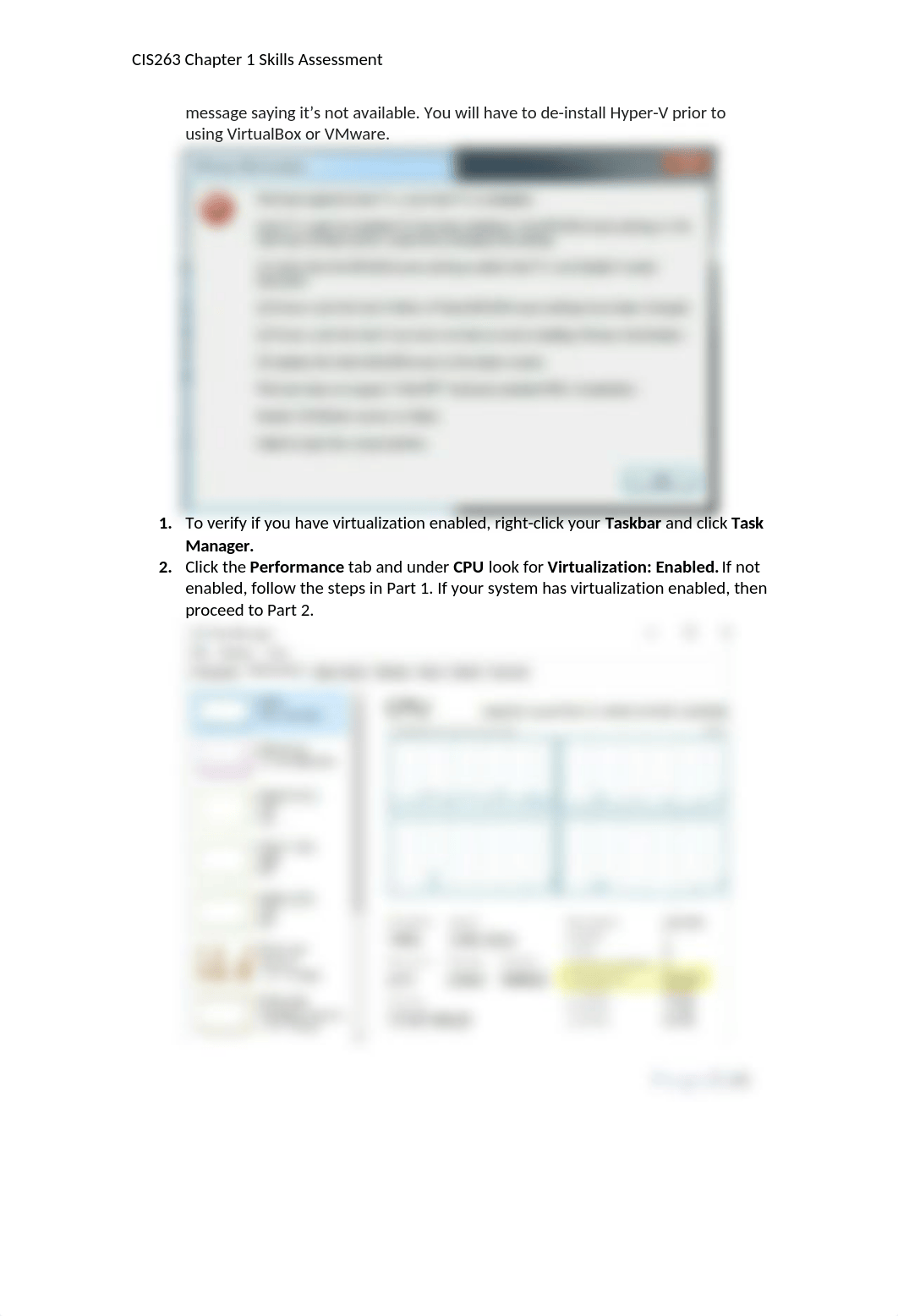 CIS263 Chapter 1 Skills Assessment - Installing VMware Workstation and Windows 10 Enterprise (1).doc_djnwr4l40xz_page2