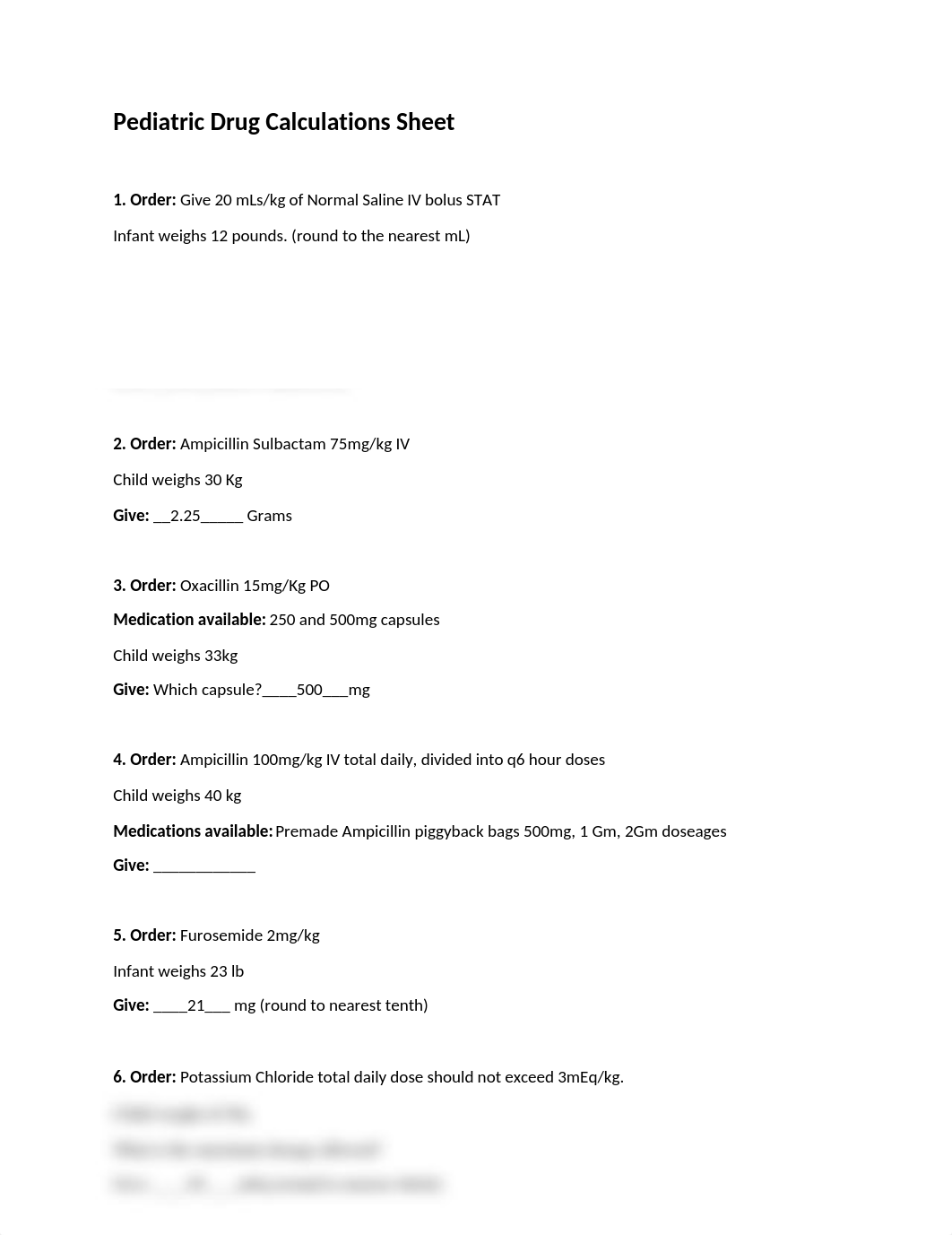 Pediatric Drug Calculations Sheet.docx_djnxlp446bs_page1