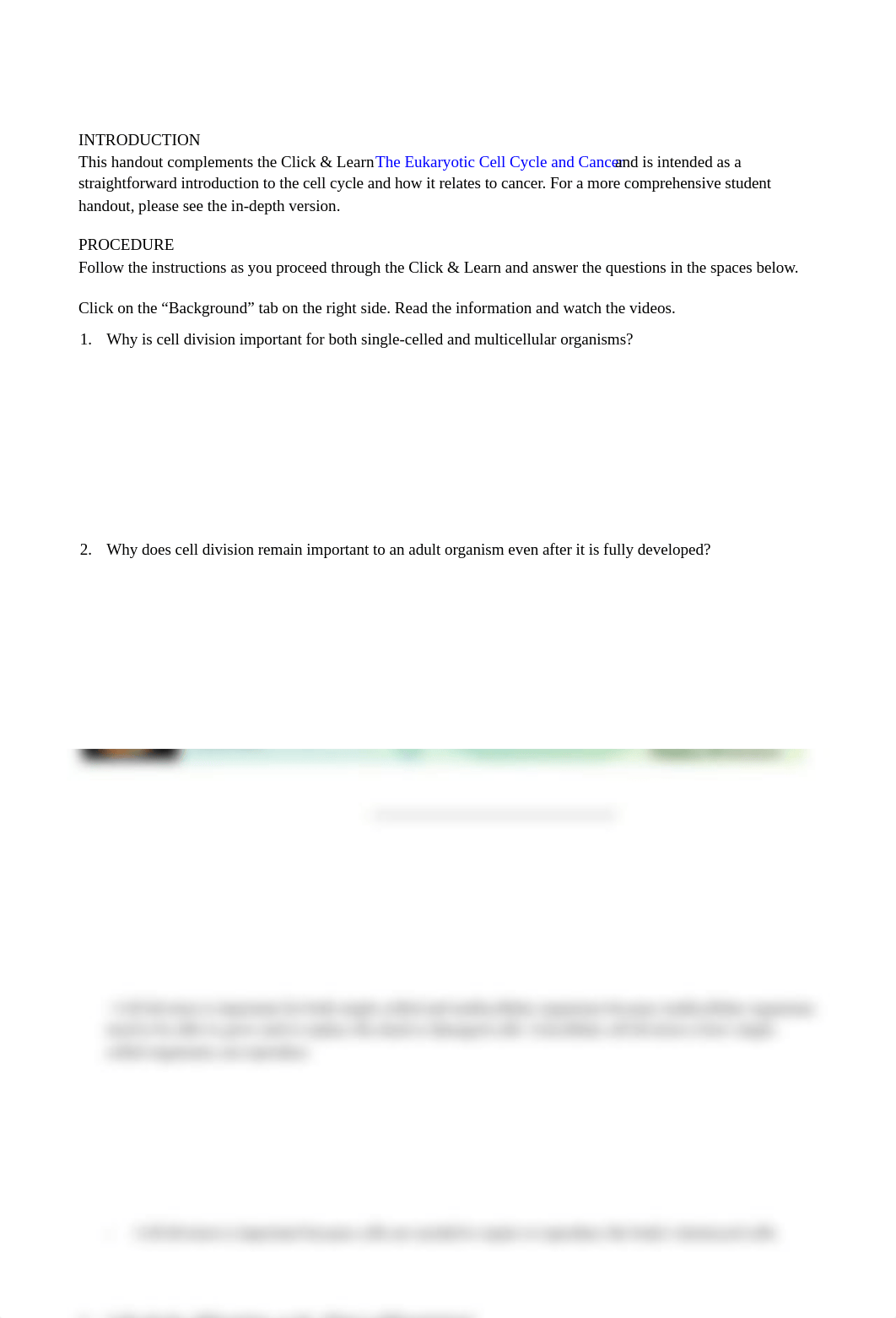 The Eukaryotic Cell Cycle and Cancer Completed.docx_djon2ilhotx_page1