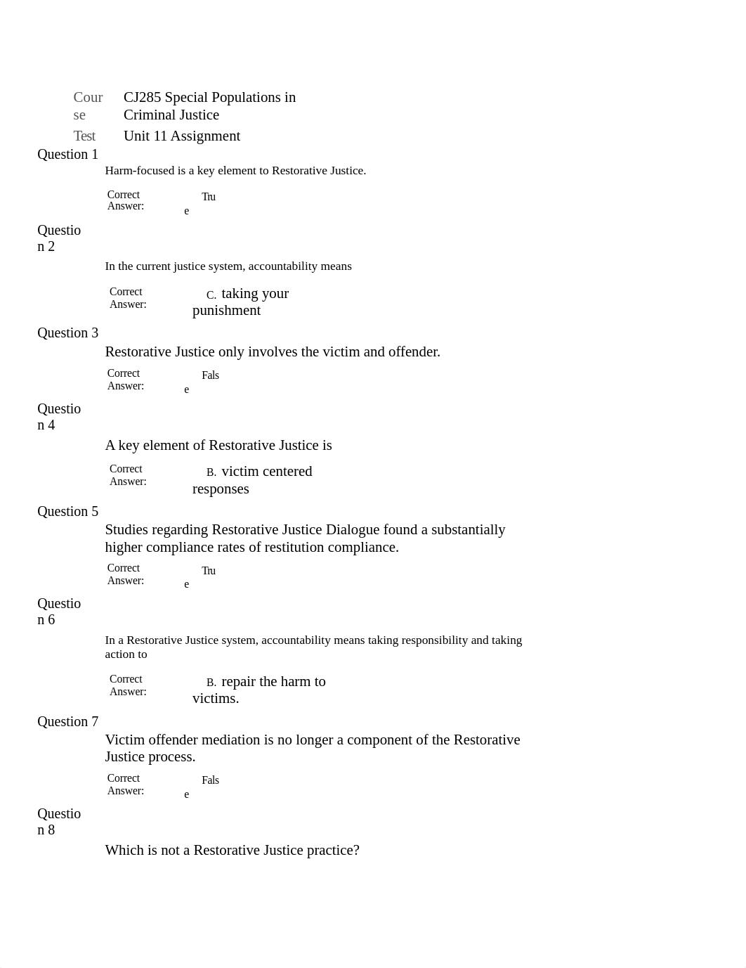 CJ285 Special Population in Criminal Justice_djost98c4um_page1