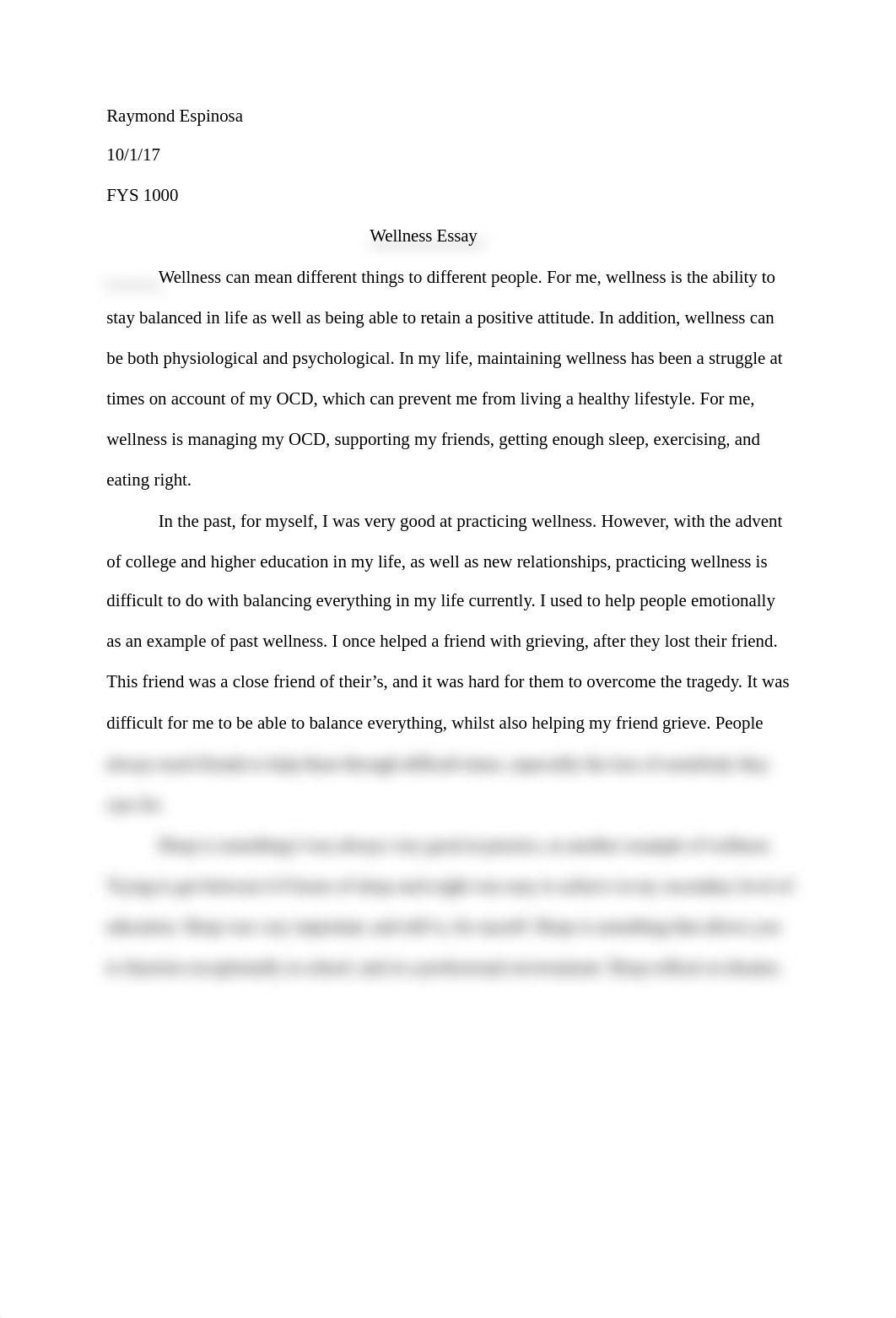 FYS - Raymond J. Espinosa - Wellness Essay.docx_djpd5s4i1ng_page1