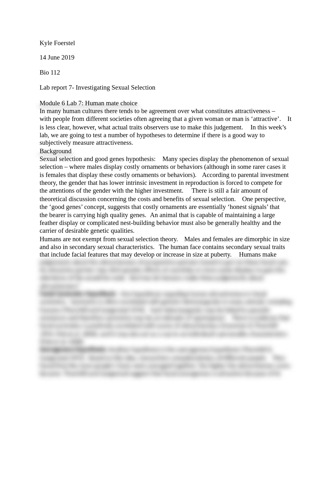 Lab report 7- Investigating Sexual Selection.docx_djpx38kj8f0_page1