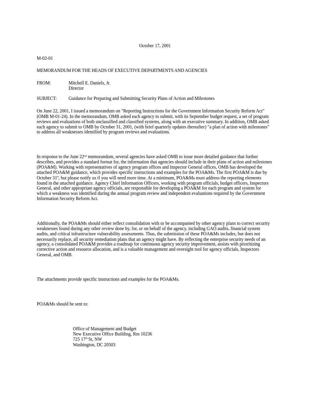 OMB M-02-01 Guidance for Preparing and Submitting Security Plans of Action and Milestones.docx_djqivqc0a1q_page1