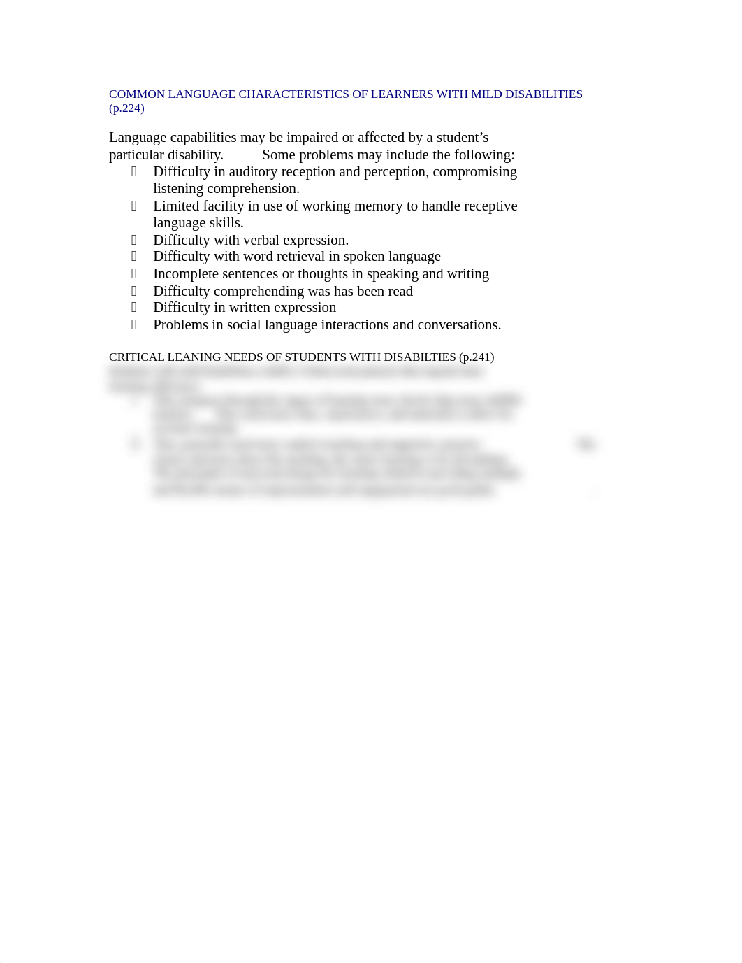 COMMON LANGUAGE CHARACTERISTICS OF LEARNERS WITH MILD DISABILITIES.doc_djqm95bunz9_page1