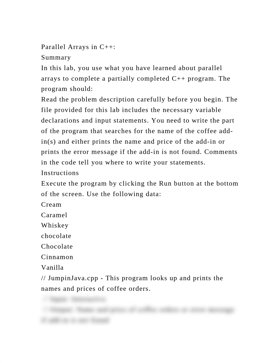 Parallel Arrays in C++SummaryIn this lab, you use what you have.docx_djqx4op8ey6_page2