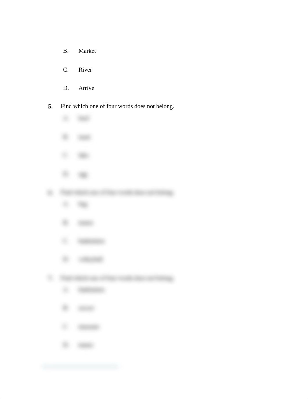 English Grade 6 - Odd One Out Test 01.pdf_djr25wid2fe_page2