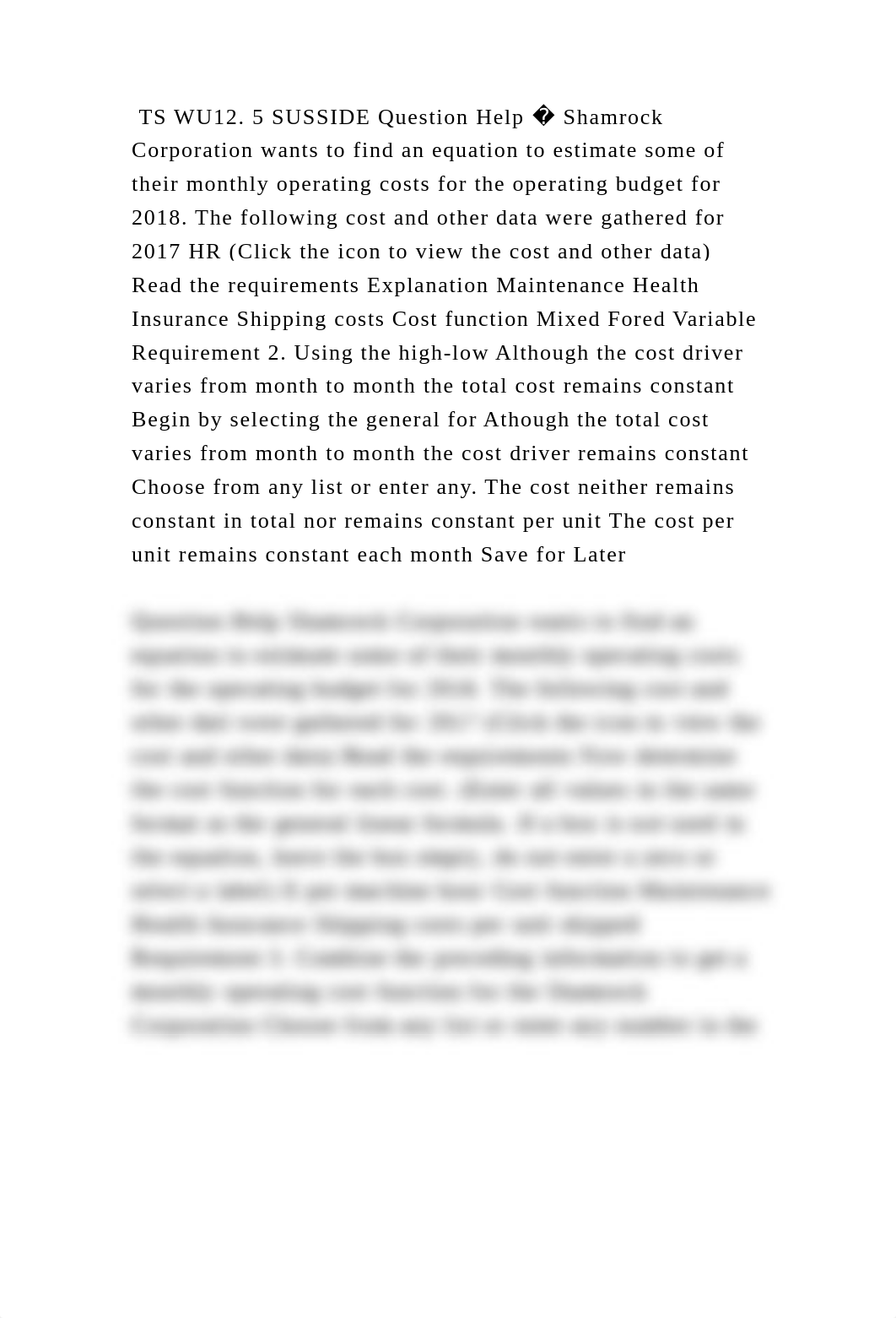 TS WU12. 5 SUSSIDE Question Help � Shamrock Corporation wants to find.docx_djr6y4g57u3_page2