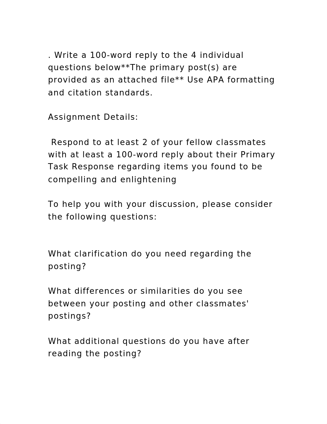 . Write a 100-word reply to the 4 individual questions belowThe pr.docx_djrirrk5qwr_page2