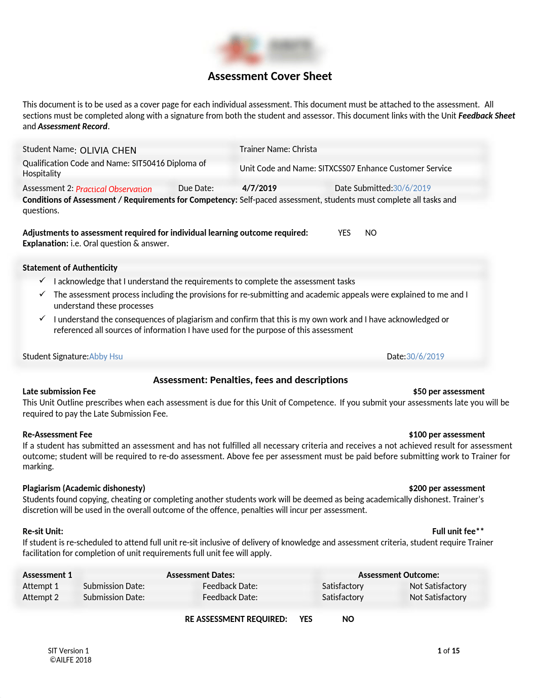 SITXCCS007 Assessment 2 -Observations-Christa-OLIVIA CHEN.docx_djrpt5d4ljj_page1