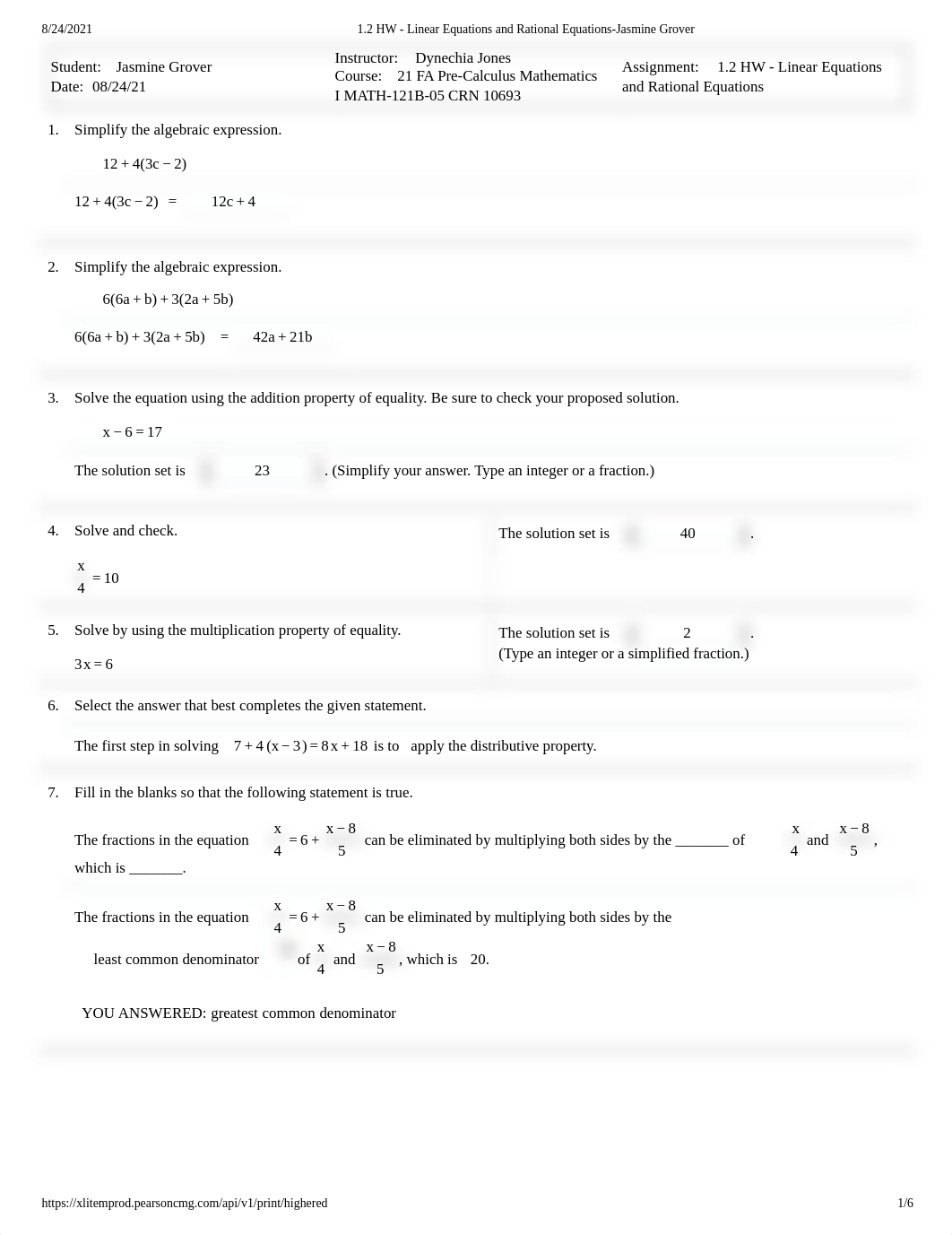 1.2 HW - Linear Equations and Rational Equations-Jasmine Grover.pdf_djsd9kn8yjf_page1