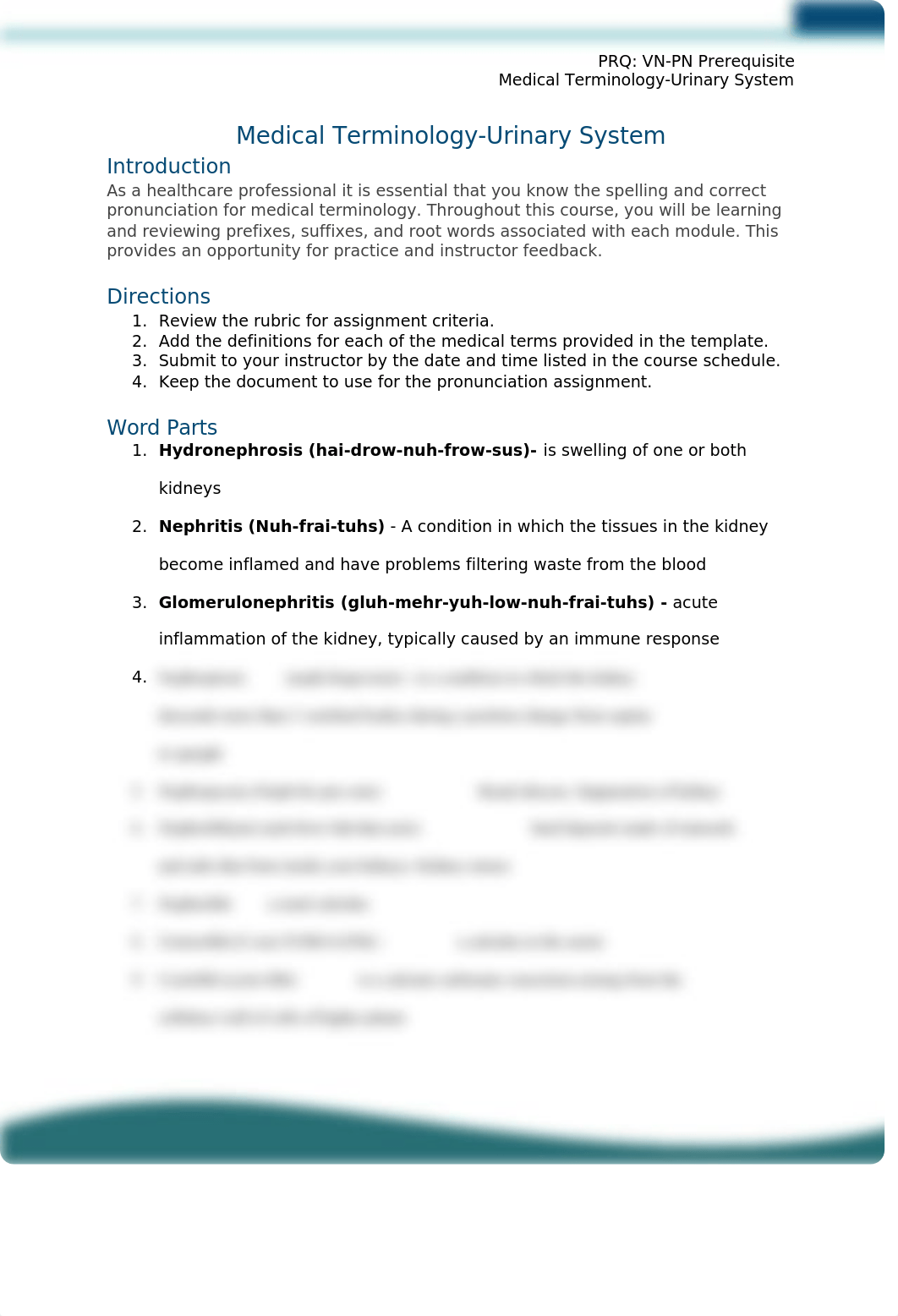 Medical Terminology Assignment Chapter 9- The Urinary System.docx_djsdgqphiof_page1