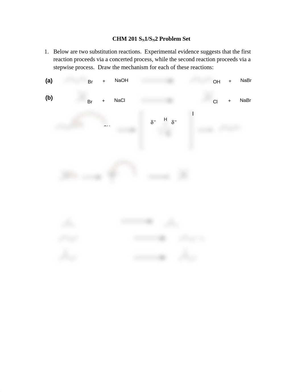 CHM 201 SN1_SN2 Problem Set Answer Key_djsffmgfshm_page1