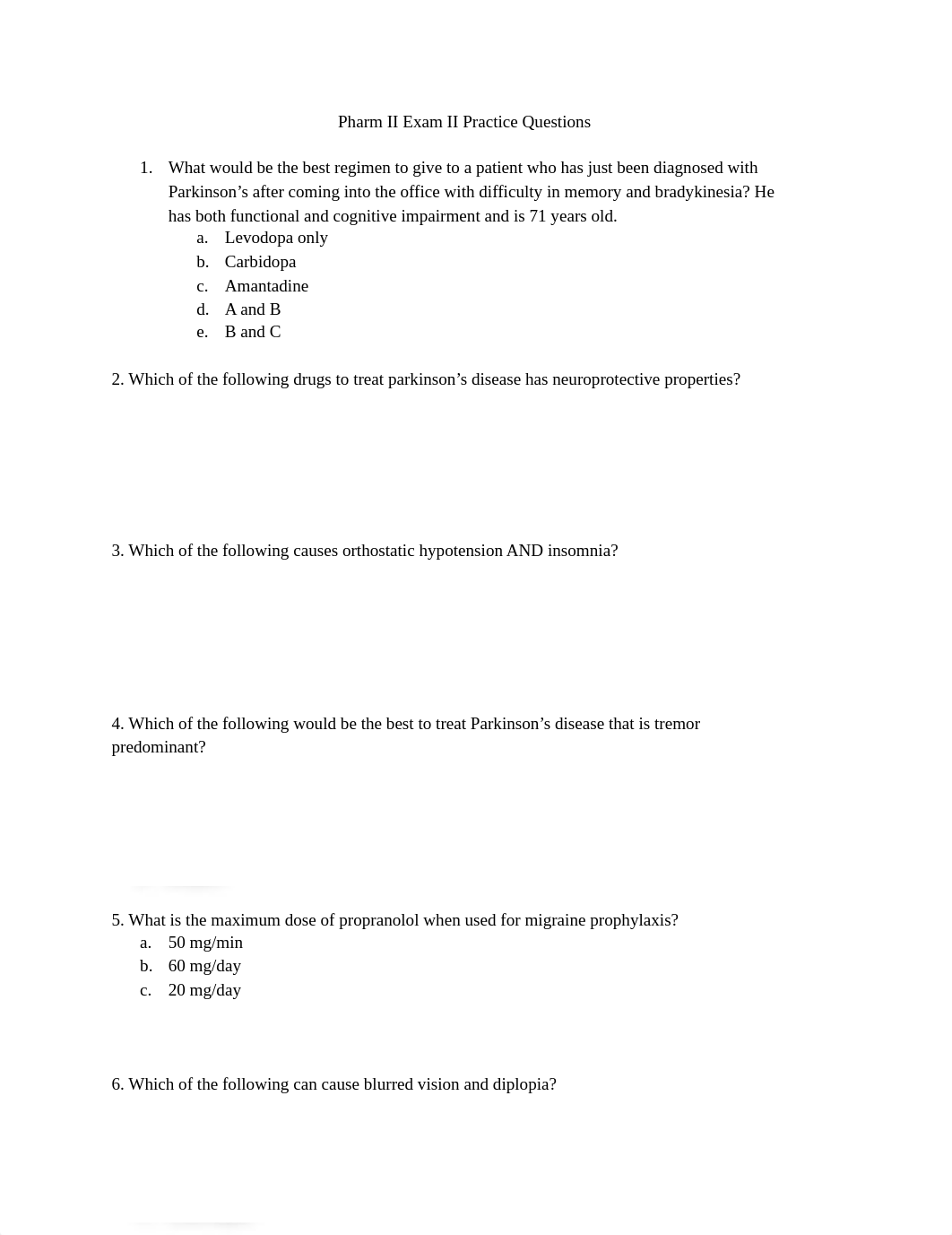 Pharm II Exam II Practice Questions.pdf_djsjl0crn95_page1