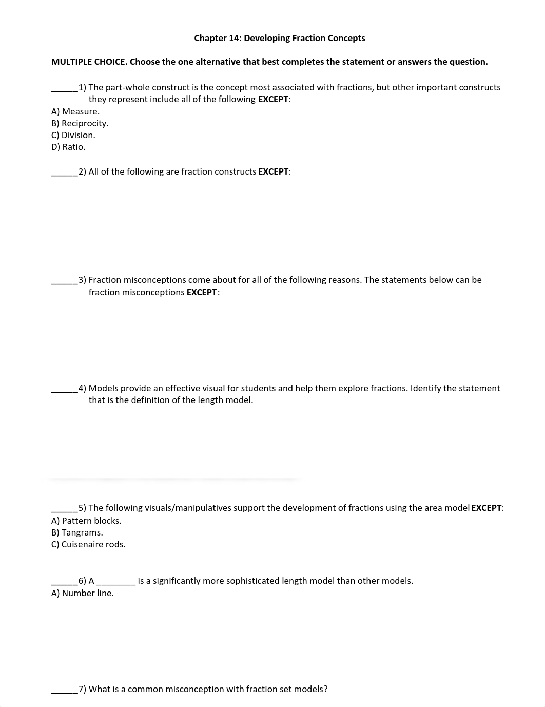 Text-Elem. & Middle Sch. Math-Teaching Developmentally-Ch 14 Quiz and KEY-Developing Fraction Concep_djsmrhsxngl_page1