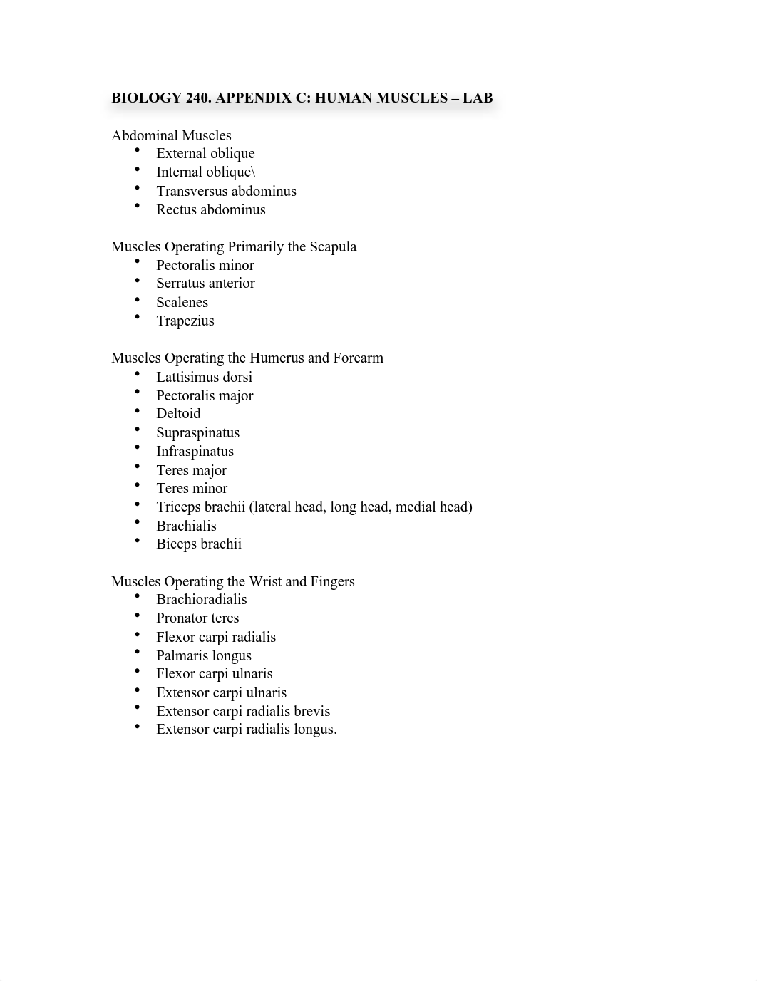 Muscles  for lab exam BIOLOGY 240.pdf_djsnnazgkan_page1