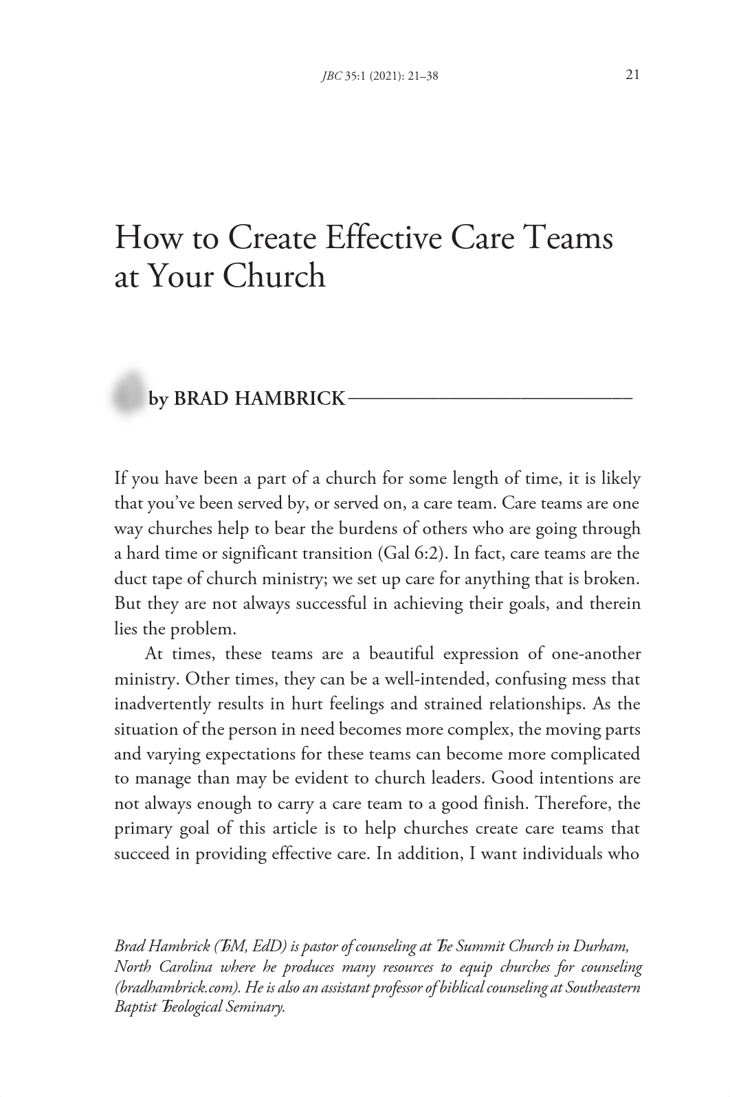 JBC-Article-Vol-35-Issue-1_3-How_to_Create_Effective_Care_Teams_at_Your_Church-Hambrick (1).pdf_djt3kgehy25_page1