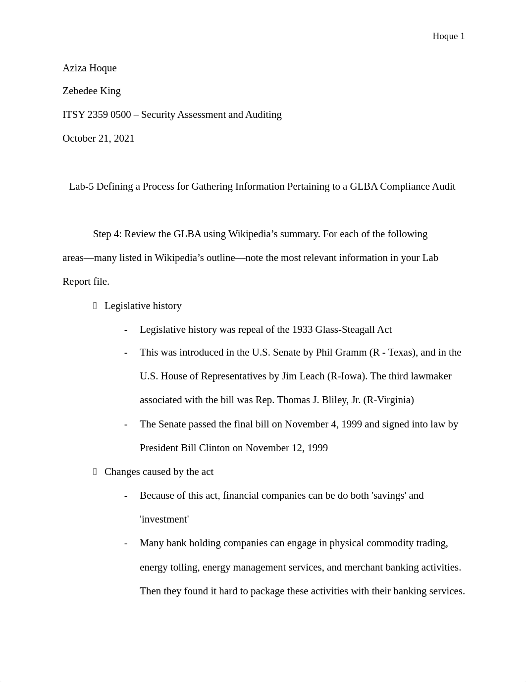 Lab 5 Defining a Process for Gathering Information Pertaining to a GLBA Compliance Audit.docx_djtxwctqrfc_page1