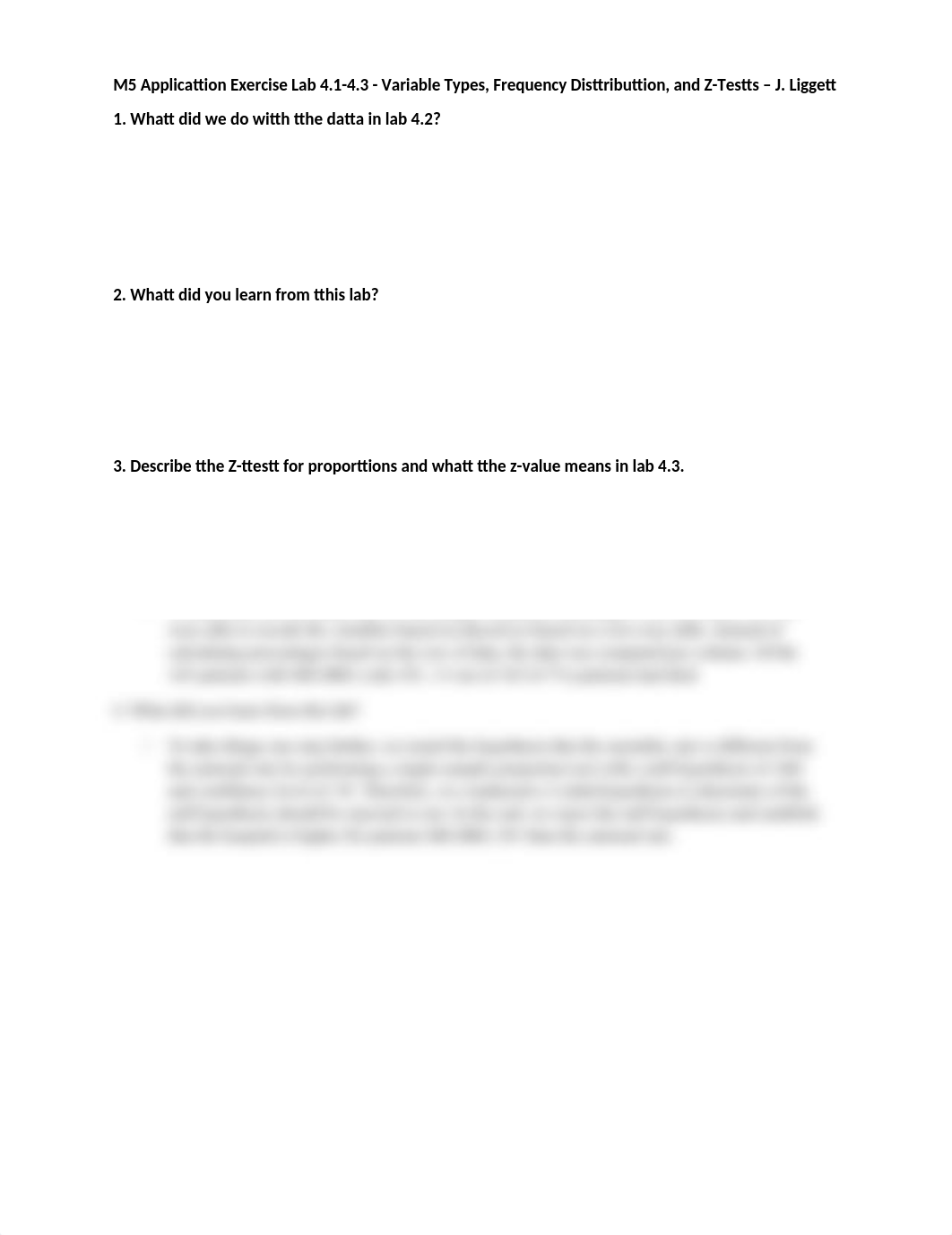 M5 Application Exercise Lab 4.1-4.3 - Variable Types, Frequency Distribution, and Z-Tests - J. Ligge_djue4grs56y_page1