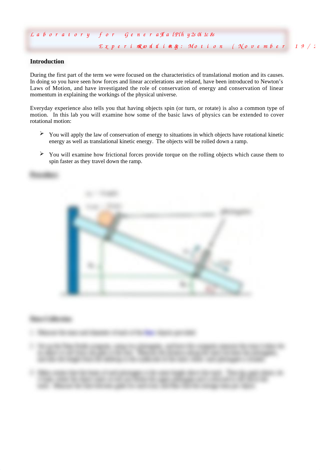 Phys 1601 Rolling Motion Lab  (Expt 8)  Fall 2018.docx_djuljwfurn9_page1