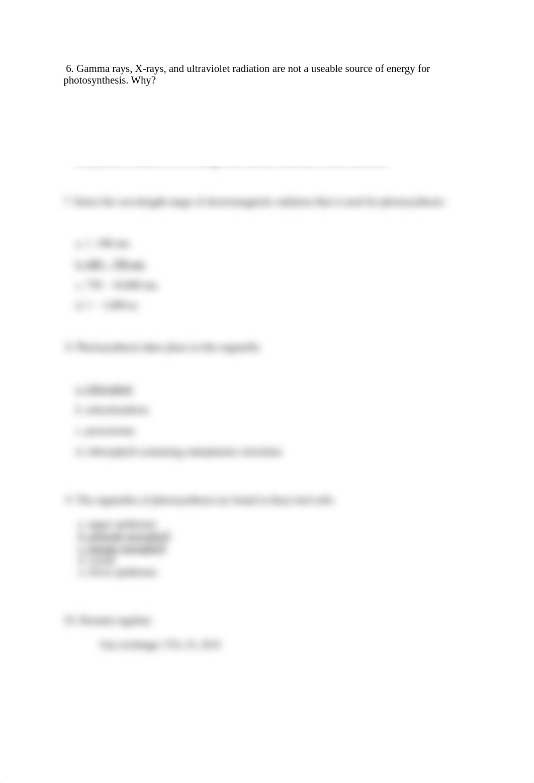 BIO 101 ch.7 (Photosynthesis) Study Guide - with answers, Spring 2020 (1).doc_djulwhrmxka_page2