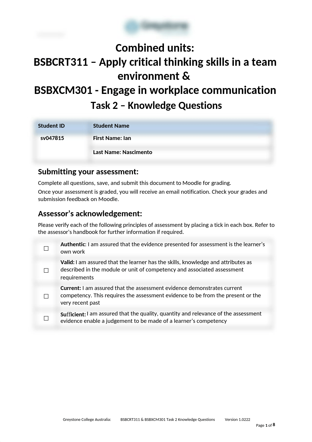 BSBCRT311  BSBXCM301 Task 2 Knowledge Questions V1.0122.docx_djupf2098db_page1