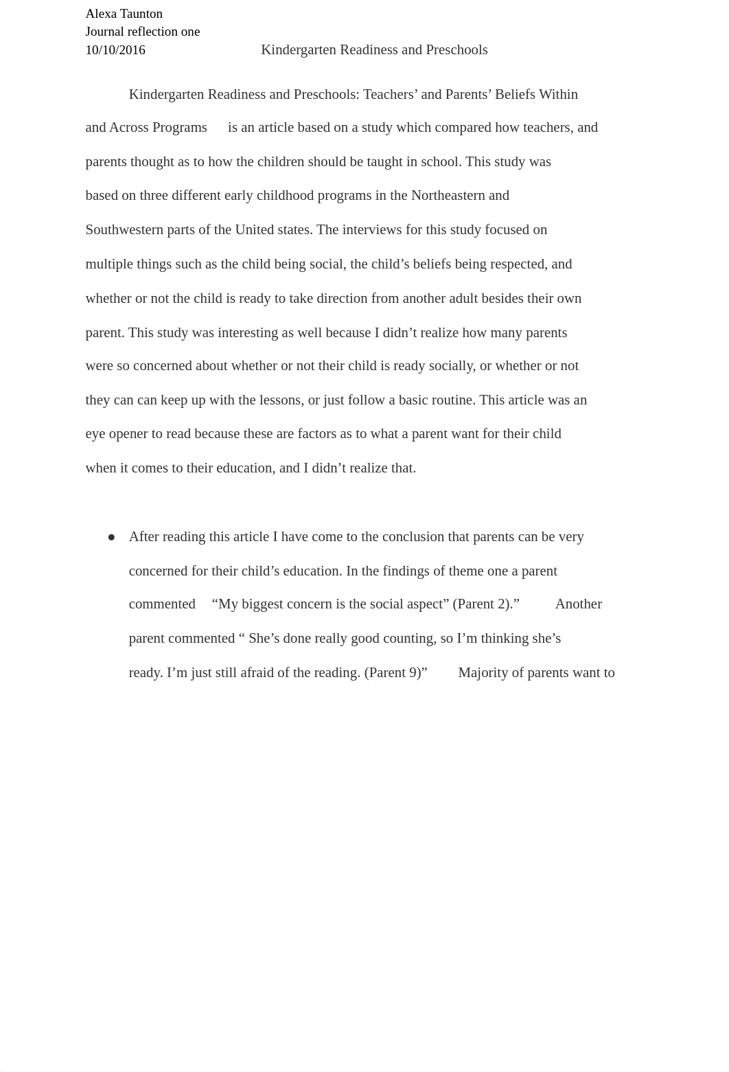 Kindergarten Readiness and Preschools_ Teachers' and Parents' Beliefs Within and Across Programs is_djw5k8l7806_page1