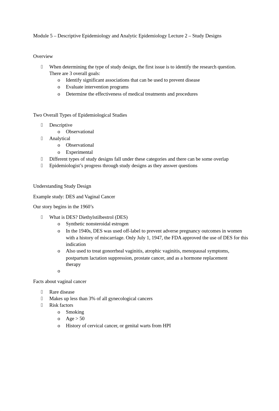 Module 5 - Descriptive Epidemiology and Analytic Epidemiology Lecture 2 - Study Designs.docx_djxc1gsliuz_page1