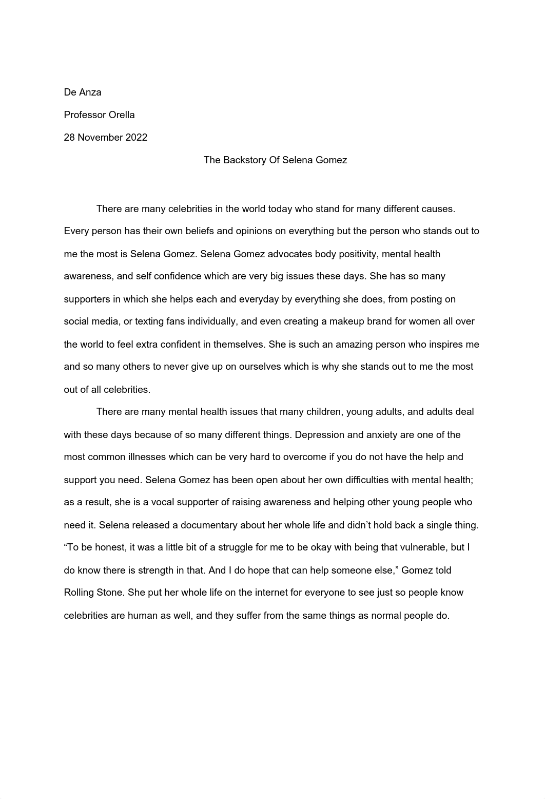 Selena Gomez Essay .pdf_djy0mz8fx4y_page1