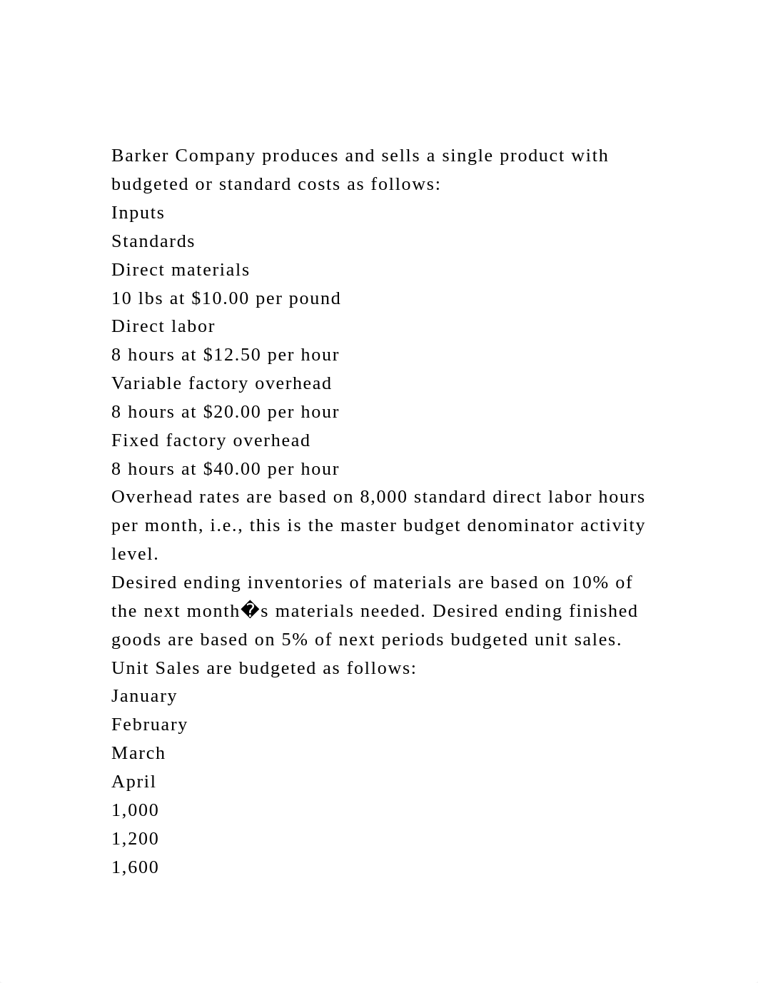 Barker Company produces and sells a single product with budgeted o.docx_djy2k5n5vra_page2