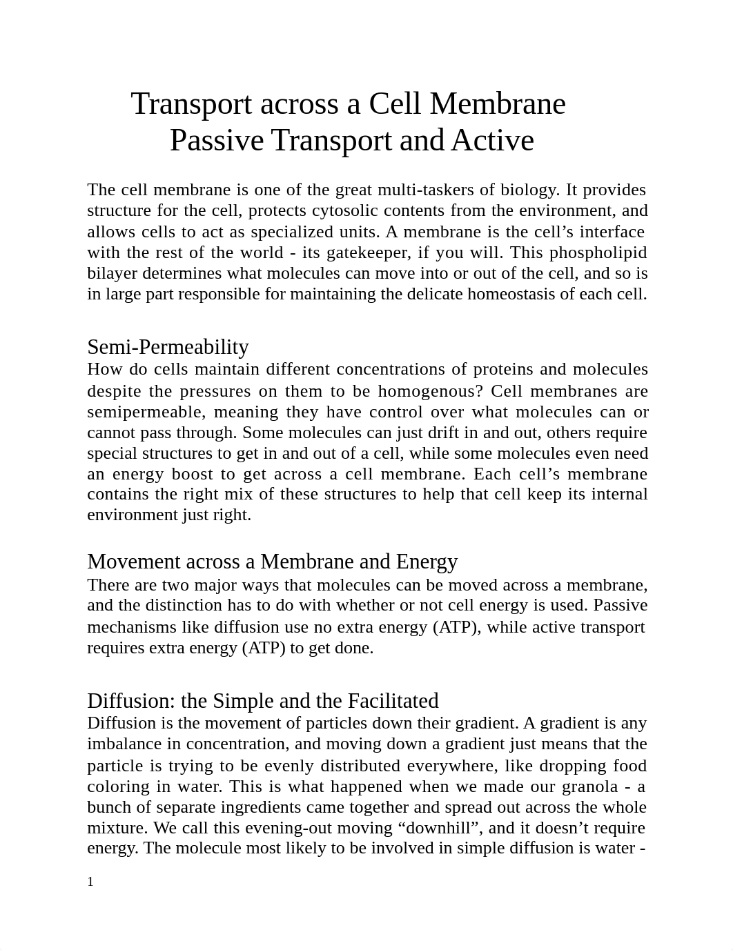 Transport across a Cell Membrane Passive Transport and Active.docx_djyj6pcxit0_page1