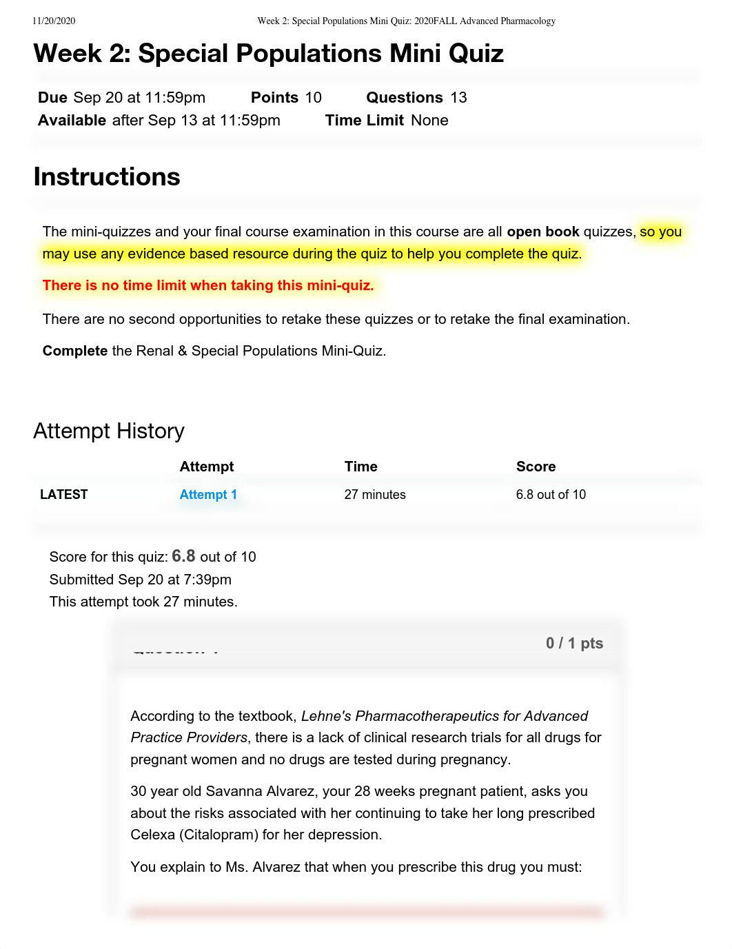 Week 2_ Special Populations Mini Quiz_ 2020FALL Advanced Pharmacology.pdf_djykrv7kqg8_page1