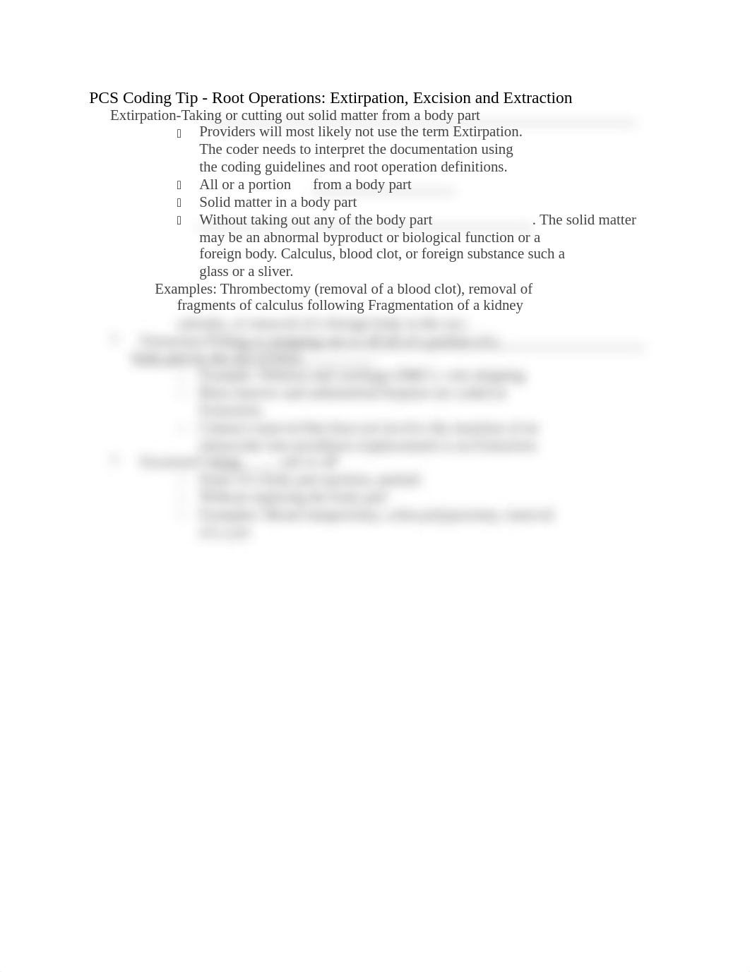 PCS Coding Tips Excision, Extirpation, and Extraction.docx_djyqcfs46ay_page1