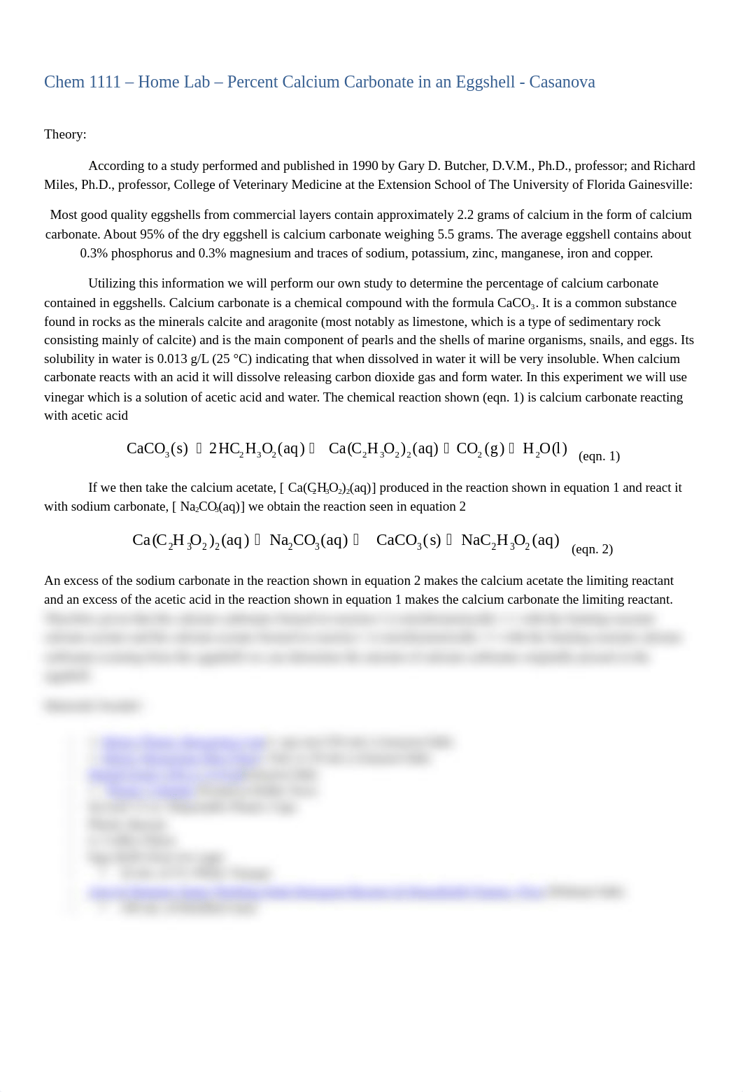 Chem 1111 - Home Lab - Percent Calcium Carbonate in an Eggshell - Casanova.docx_djzir4jj0wo_page1