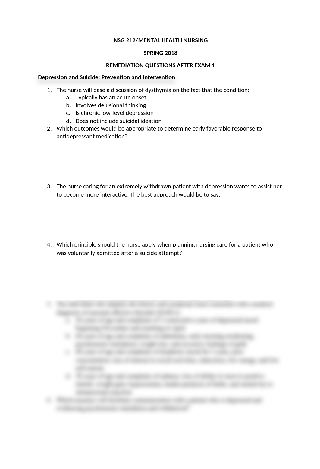 Remediation Questions 1 Depressive disorders-Suicide (LW).docx_djznb8qp4u0_page1