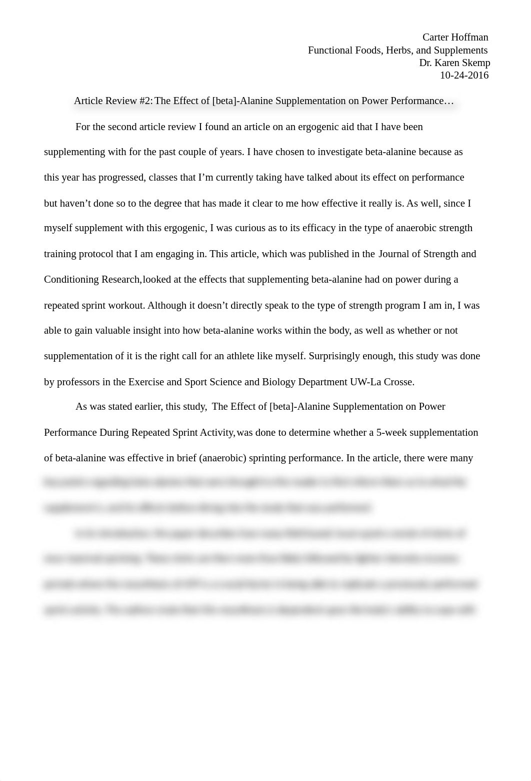 Article Review #2- The Effect of [beta]-Alanine Supplementation on Power Performance.docx_dk0vlt2vcd8_page1