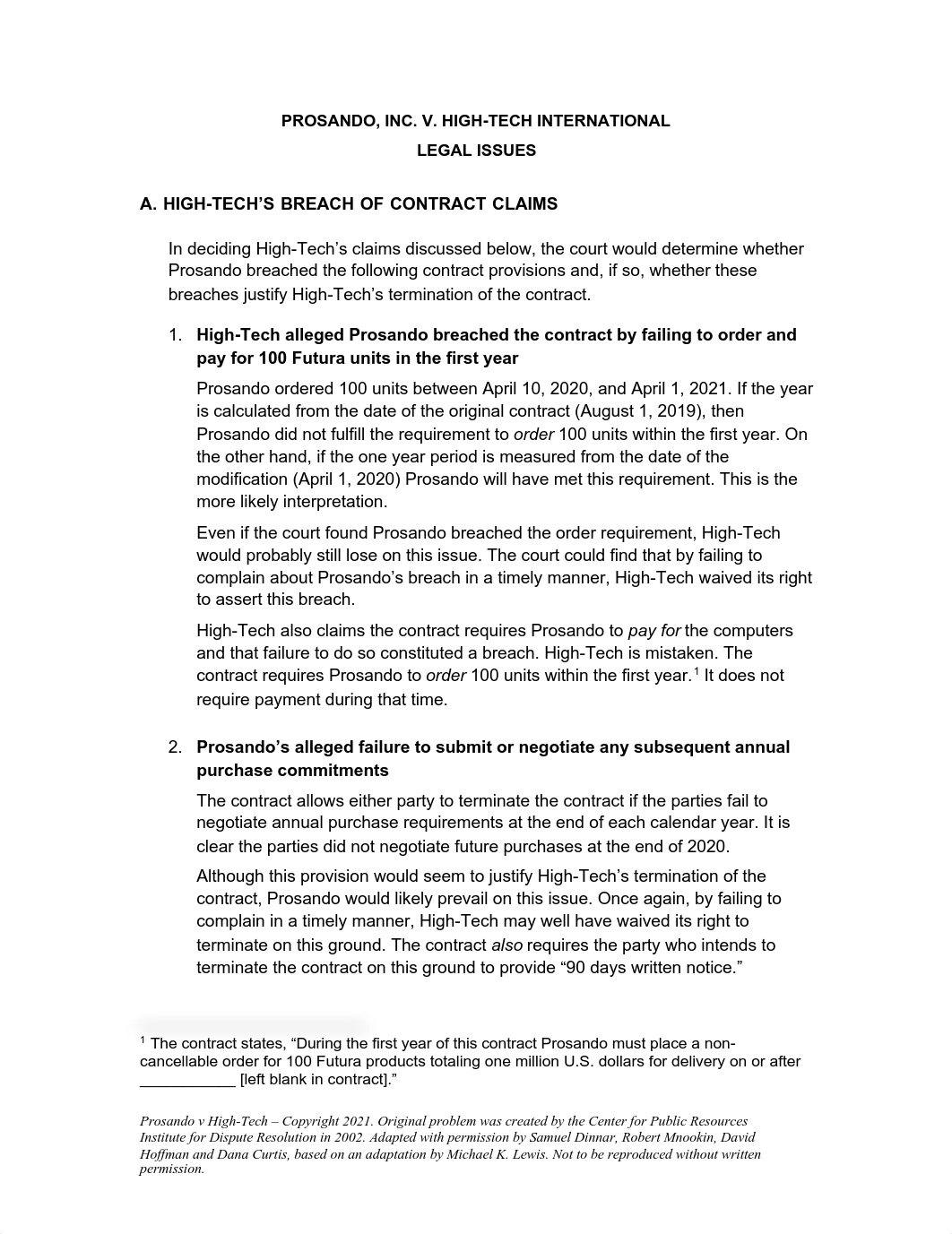 PROSANDO v HIGH-TECH Legal Issues - Oct 2021 (8.31.21).pdf_dk1a8aft4bw_page1