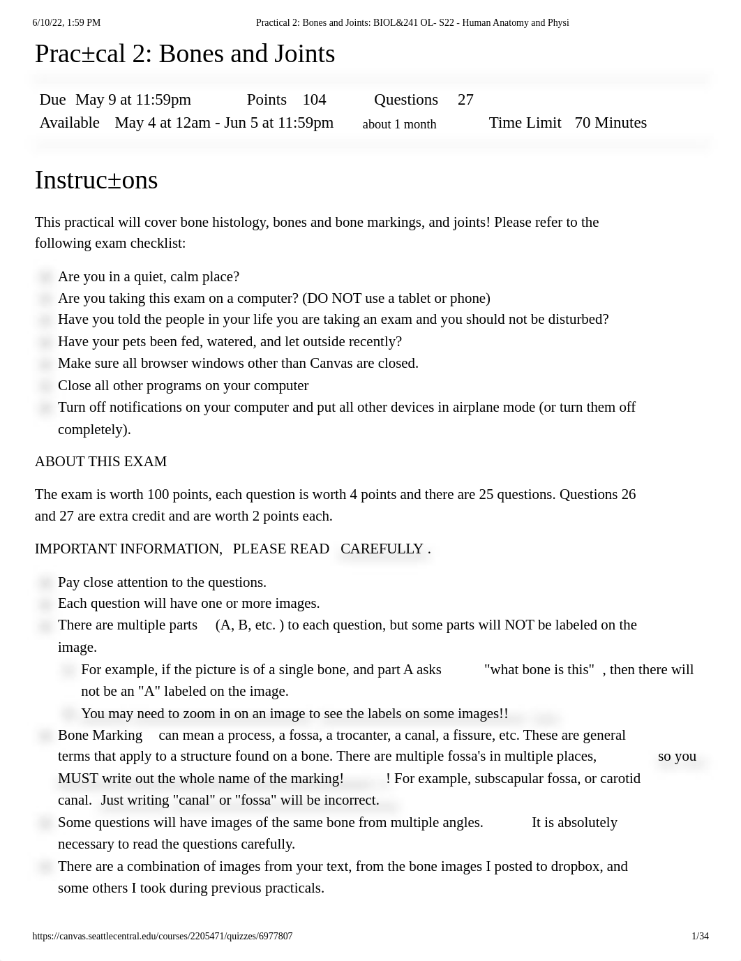 Practical 2_ Bones and Joints_ BIOL&241 OL- S22 - Human Anatomy and Physi.pdf_dk1la1ljdee_page1