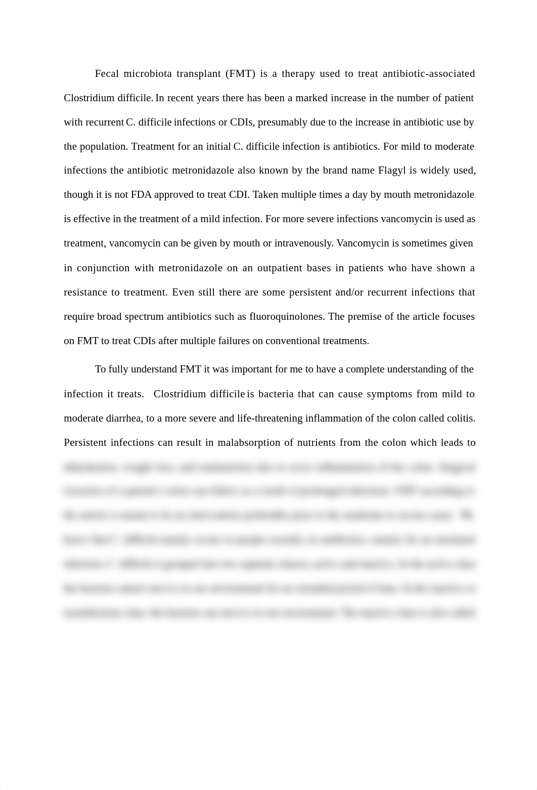 Fecal microbiota transplant - Article review.docx_dk1qojlh170_page1