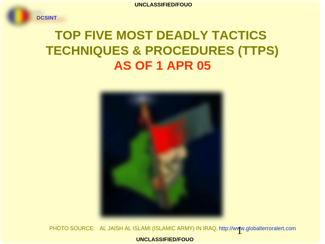 (U FOUO) AIF Top Five Most Deadly TTPs 1 Apr 05 1_dk45fbcncd6_page1