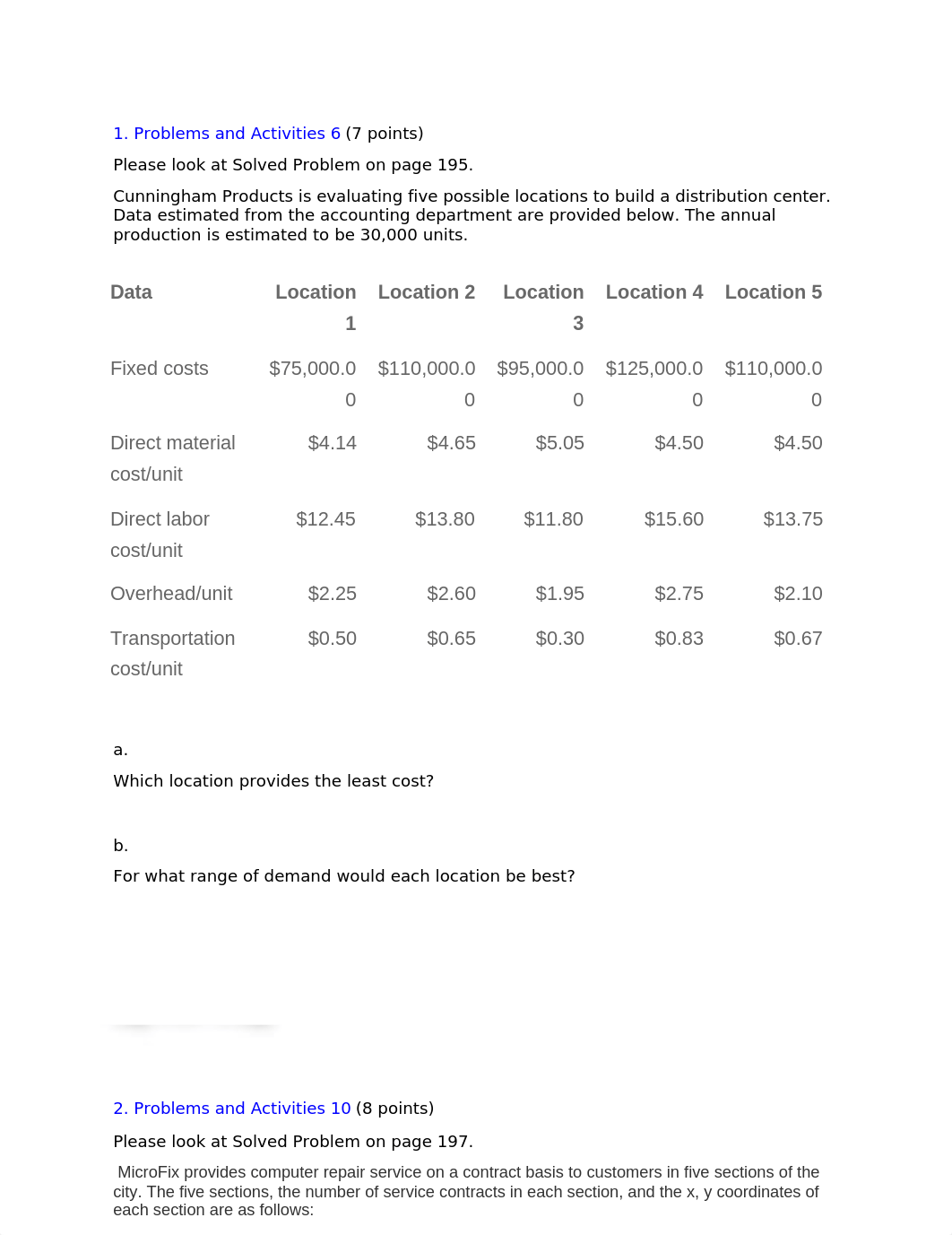 Exercise Chapter 9 - Supply Chain Design (Gradebook Value = 20 points) due 10_10_dk462vdjhhy_page1